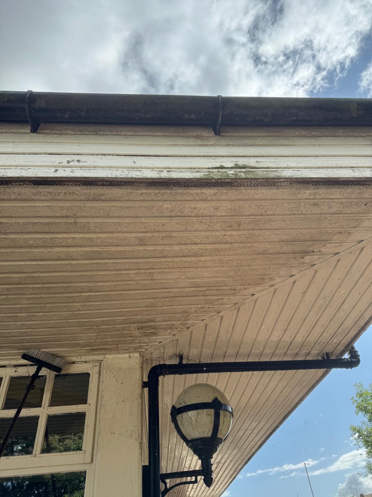 Fascia before clean – organic build-up