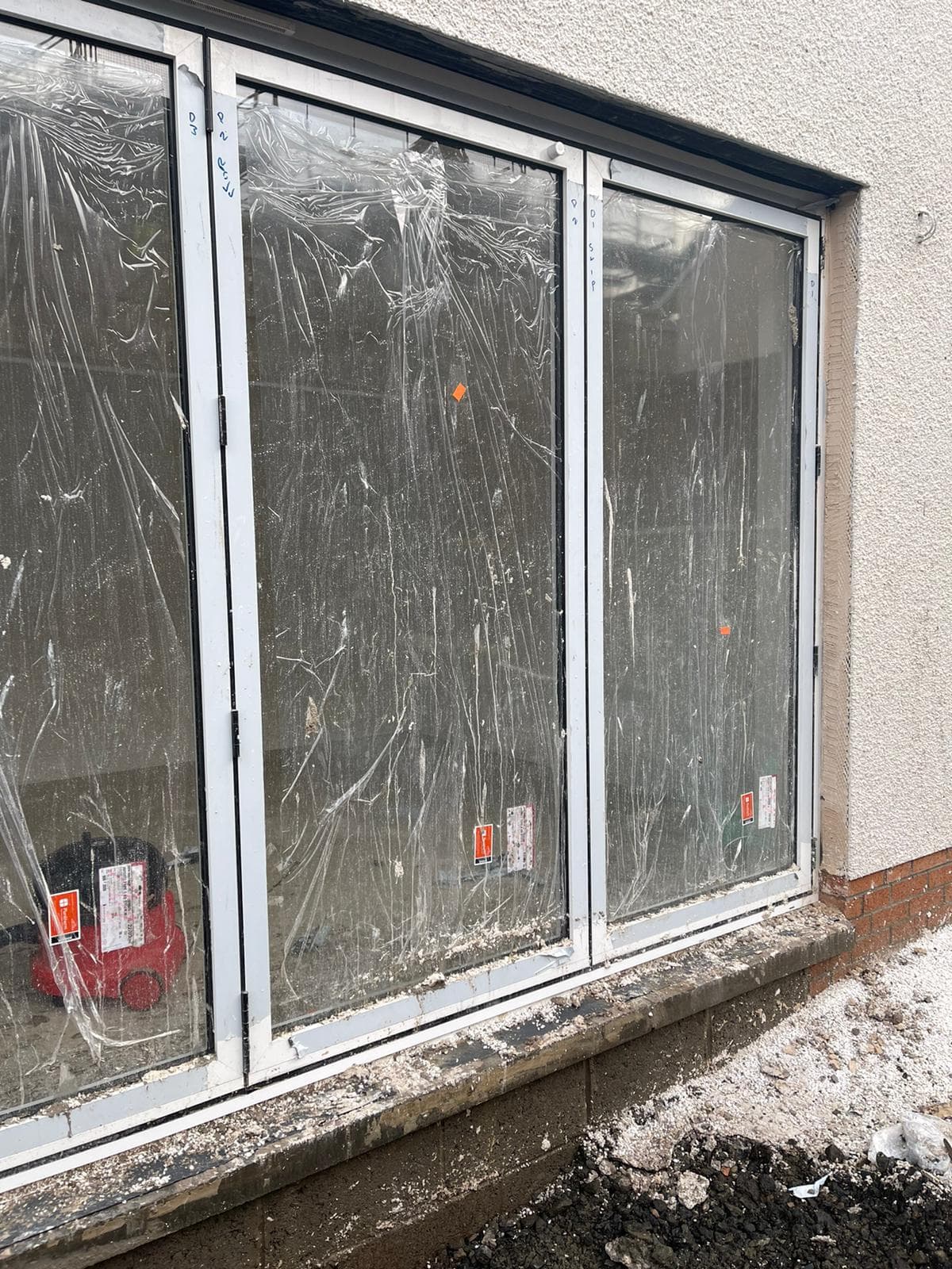 Construction cleaning in progress