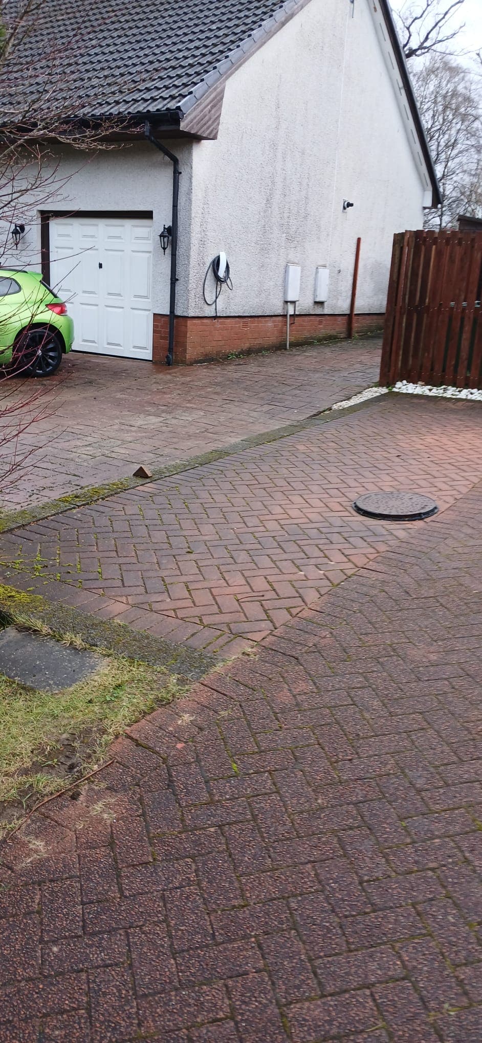 Front steps before clean – moss on slabs