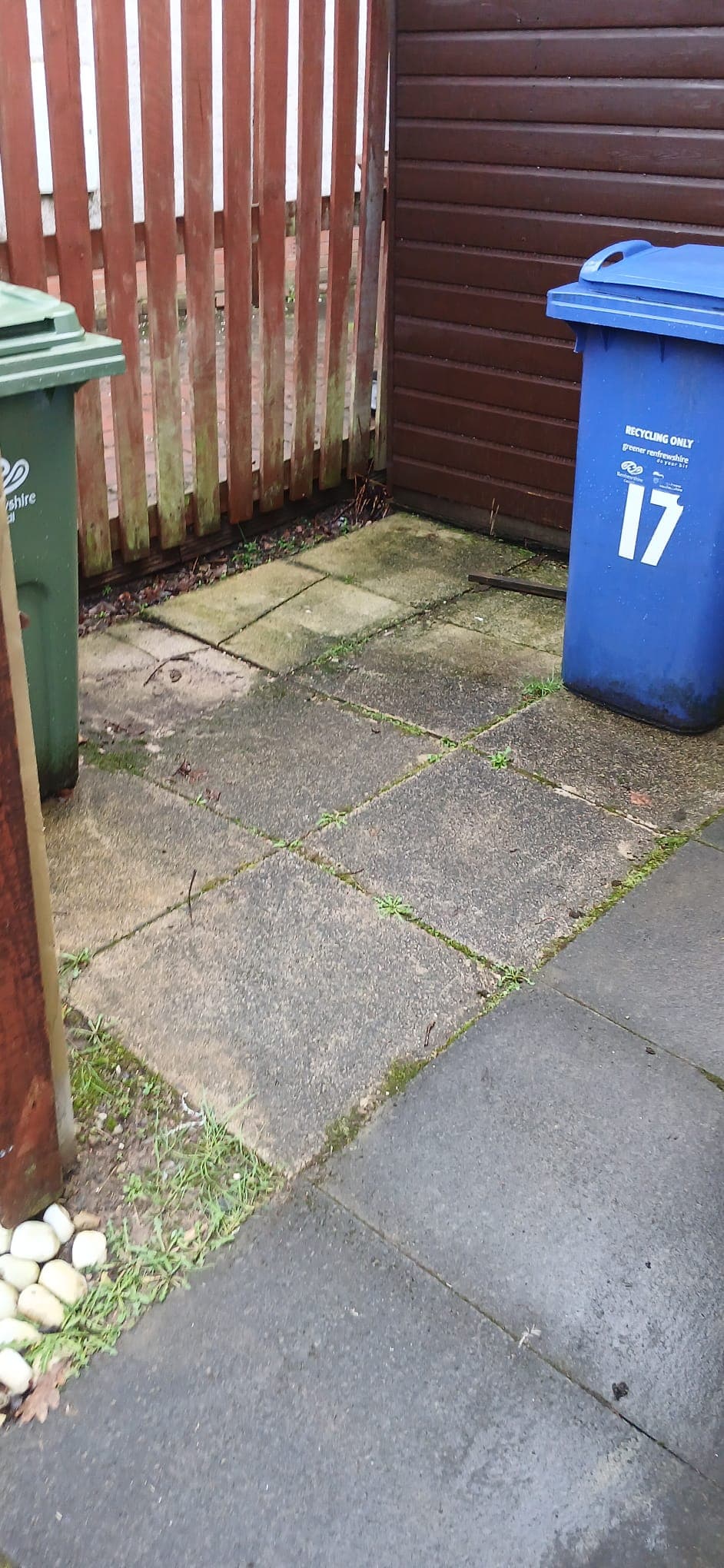 Rear patio cleaned at Erskine property