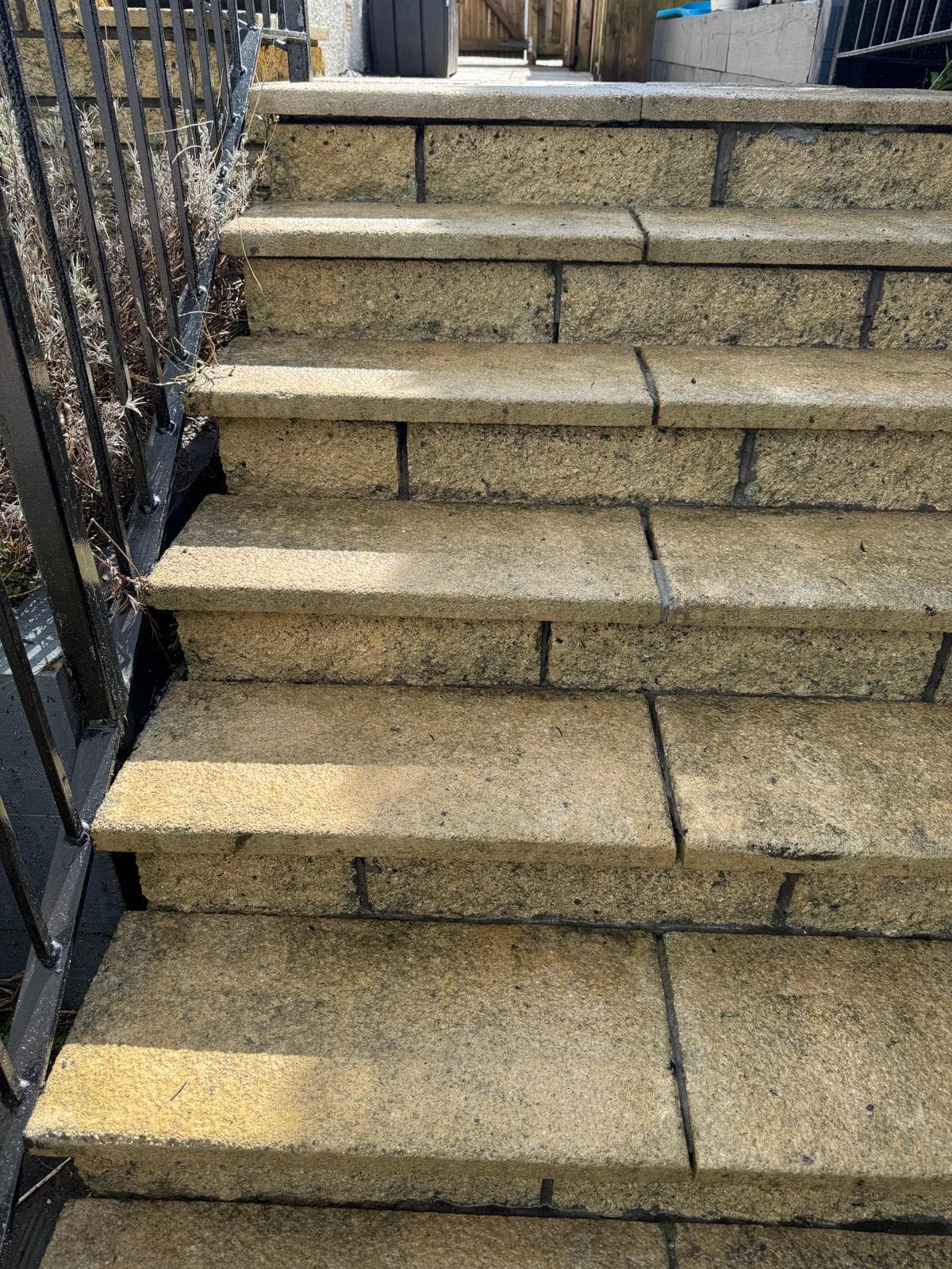 Patio after power wash – colour restored