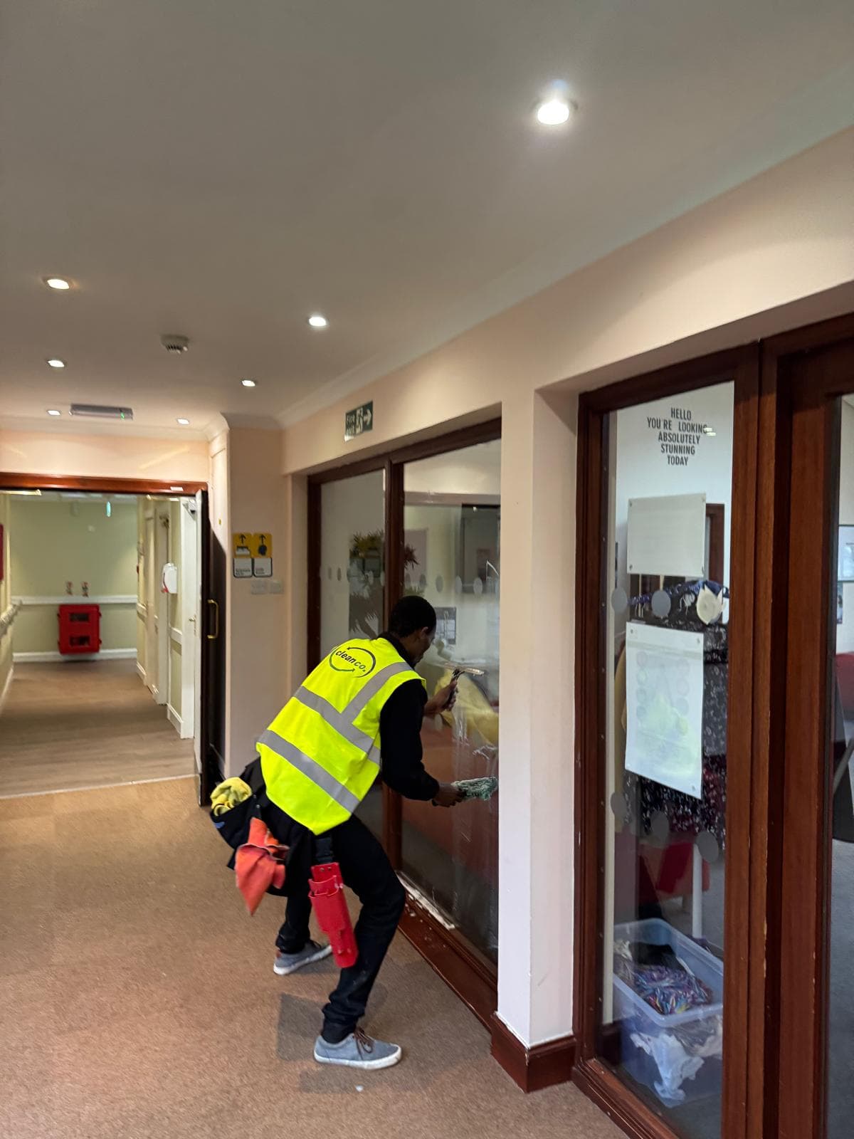 CleanCo operator detailing interior glass