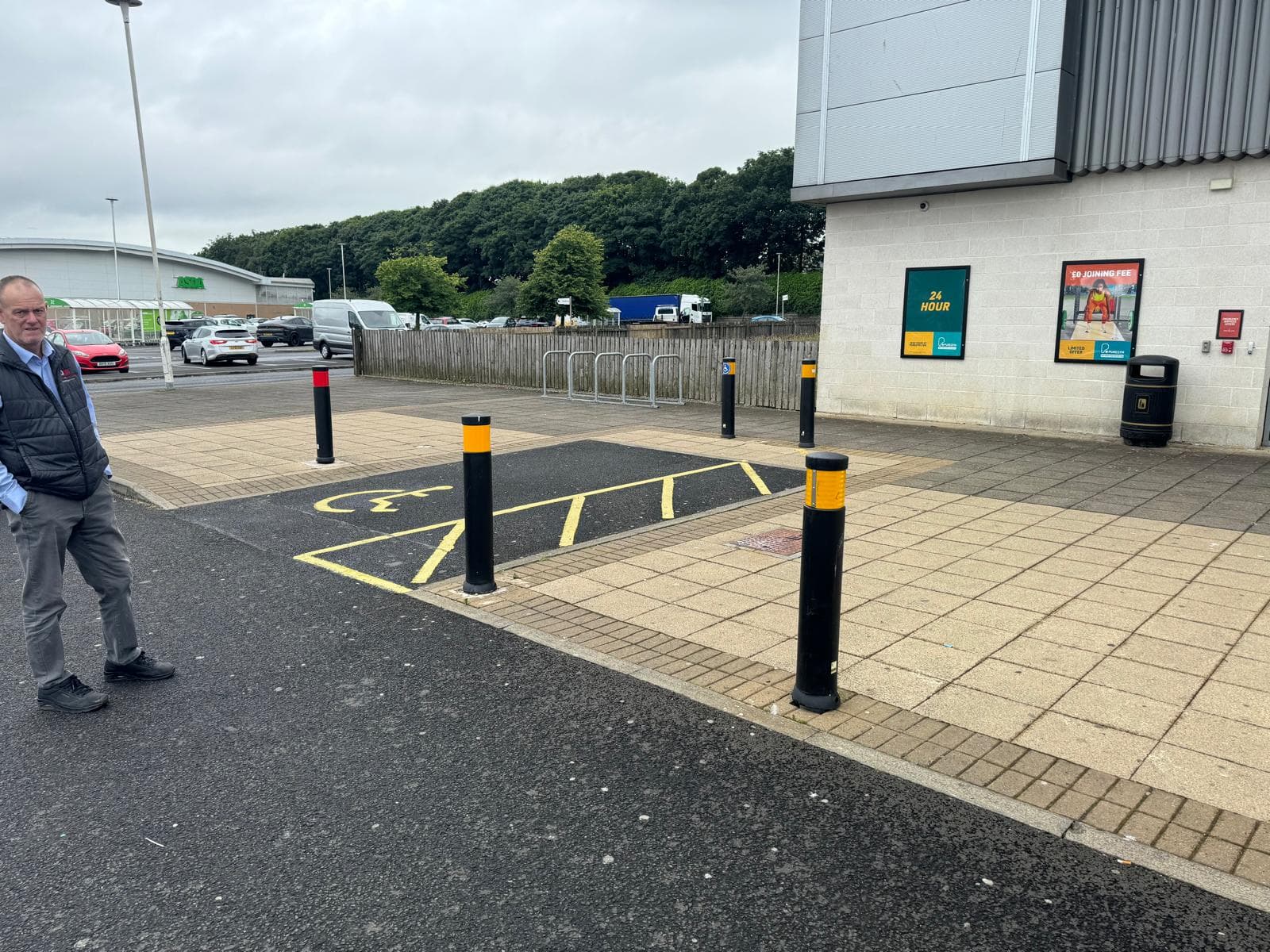 Restored paving outside PureGym